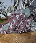 Green Tint Apophyllite with Calcite on Chocolate Chalcedony - Crystals & Reiki