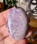 Large Lepidolite Pendant with Sterling Silver - Crystals & Reiki