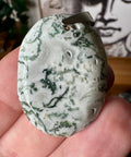 Oval Tree Agate Pendant with Sterling Silver - Crystals & Reiki