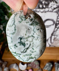 Oval Tree Agate Pendant with Sterling Silver - Crystals & Reiki