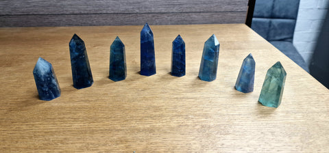 Rare Blue Fluorite Towers - Unique Crystals for Collection