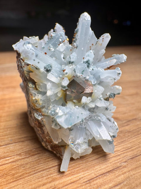 Quartz Cluster with Galena, Chalcopyrite, Chlorite & Iron Oxides – Madan - Crystals & Reiki