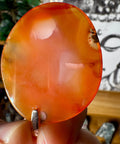 Large Carnelian Pendant with 925 Sterling Silver - Crystals & Reiki