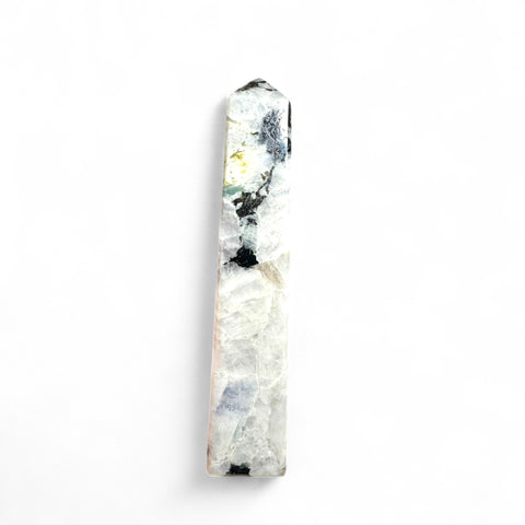 Rainbow Moonstone Tower with Aquamarine and Nepheline - 14.7cm