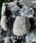 Black & Green Druzy Chalcedony with Calcite - Crystals & Reiki