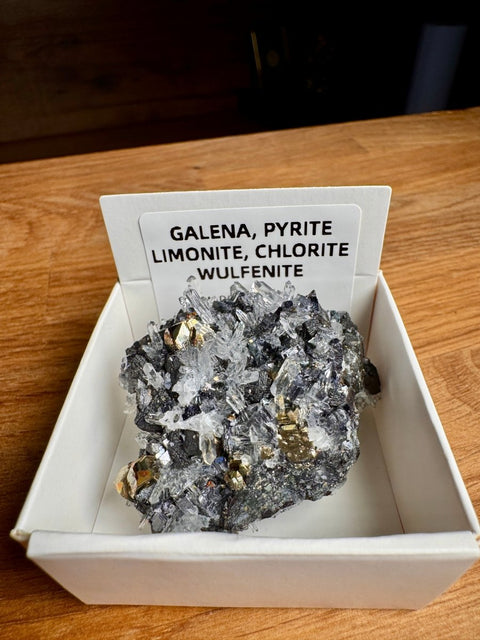 Quartz with Galena, Chlorite, Wulfenite & Limonite - Crystals & Reiki