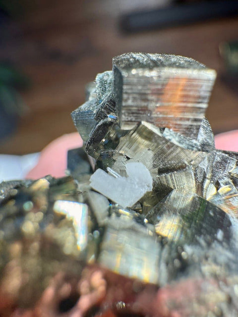 Pyrite with Calcite Cluster – Madan - Crystals & Reiki