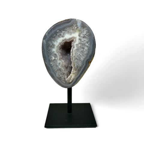 Agate Druzy Geodes with Stands - Natural Crystal Display - Crystals & Reiki