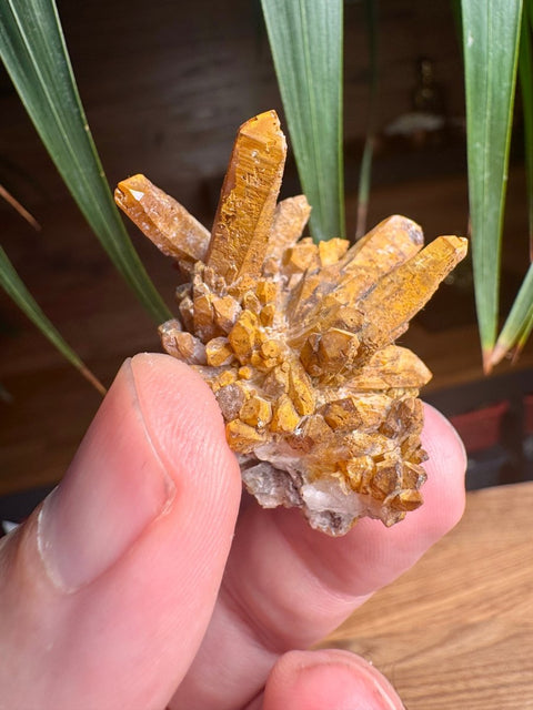 Golden Iron - Coated Quartz Cluster (Limonite/Goethite) – Madan - Crystals & Reiki