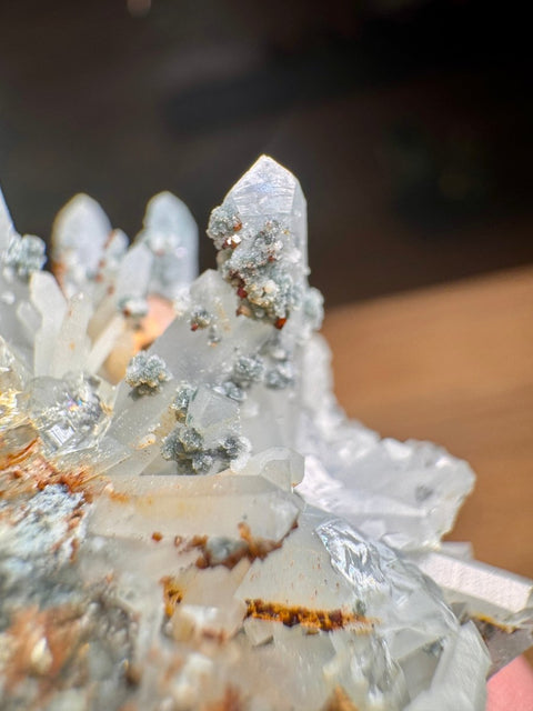 Quartz Cluster with Galena, Chalcopyrite, Chlorite & Iron Oxides – Madan - Crystals & Reiki
