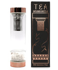Crystal Tea Infuser Bottle - Rose Gold - Clear Quartz - Crystals & Reiki