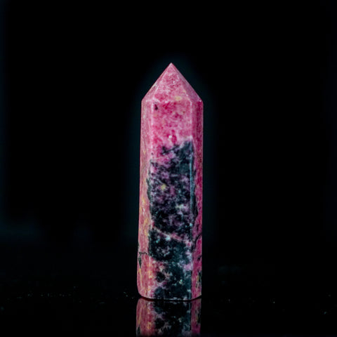 Deep Pink Rhodonite Tower - Elegant Display Piece - Crystals & Reiki