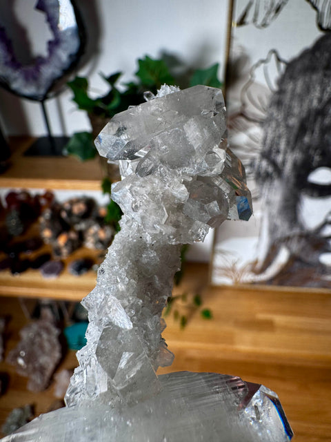 Diamond Apophyllite Stalactite With Prehnite – Amplifies Light & Healing – 204g - Crystals & Reiki