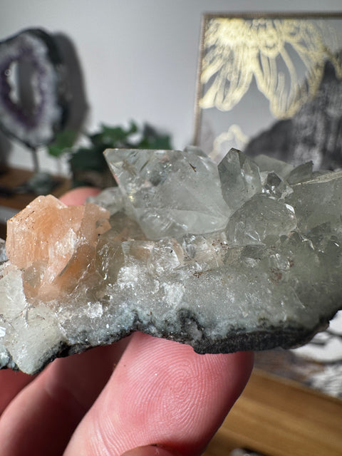Diamond Apophyllite With Peach Stilbite - Elevates Vibration - Crystals & Reiki