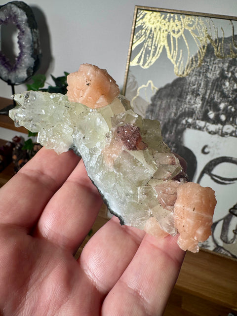 Diamond Apophyllite With Peach Stilbite & Heulandite - Heals Emotional Wounds - Crystals & Reiki