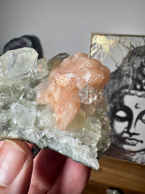 Diamond Apophyllite With Peach Stilbite - Let Go of Fear - Crystals & Reiki