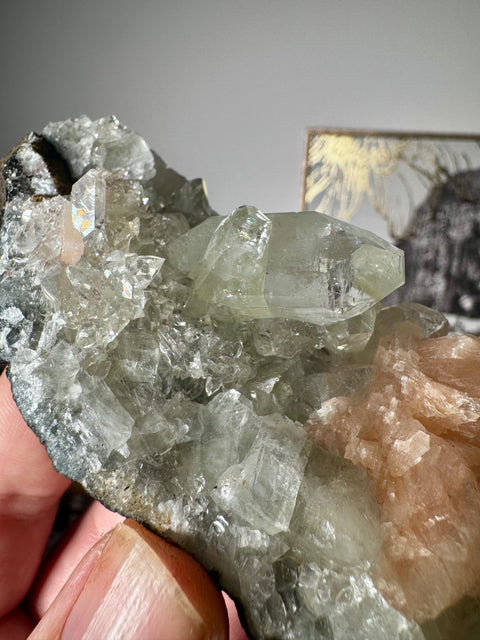 Diamond Apophyllite With Peach Stilbite - Let Go of Fear - Crystals & Reiki