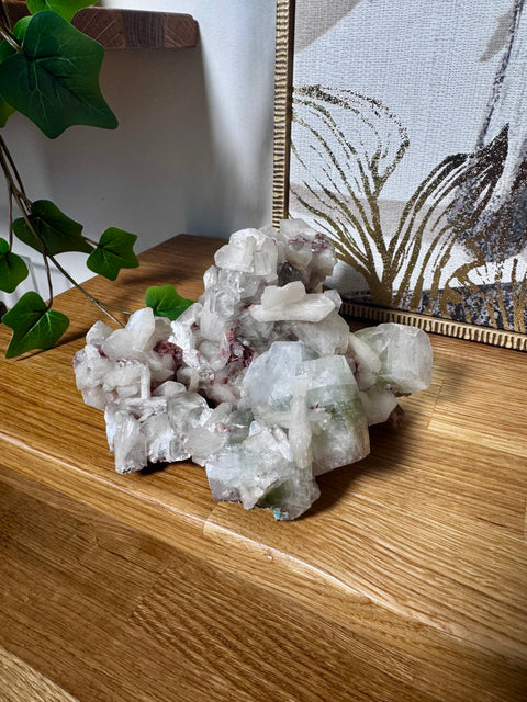 Green Apophyllite With Stilbite Cluster – Elevates Energy – 760g - Crystals & Reiki
