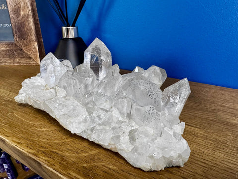 Himalayan Cathedral Quartz Cluster with Hematite – Ancient Spiritual Wisdom - Crystals & Reiki