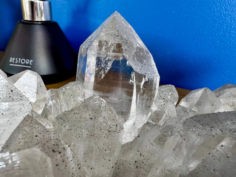Himalayan Cathedral Quartz Cluster with Hematite – Ancient Spiritual Wisdom - Crystals & Reiki