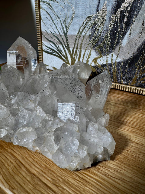 Himalayan Cathedral Quartz Cluster with Hematite – Ancient Spiritual Wisdom - Crystals & Reiki