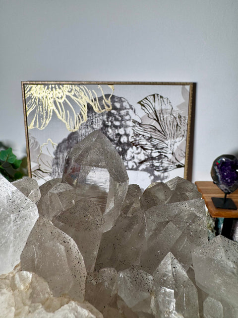 Himalayan Cathedral Quartz Cluster with Hematite – Ancient Spiritual Wisdom - Crystals & Reiki