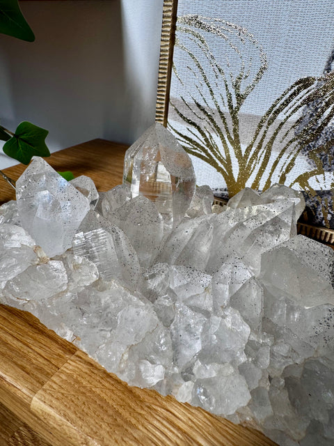 Himalayan Cathedral Quartz Cluster with Hematite – Ancient Spiritual Wisdom - Crystals & Reiki