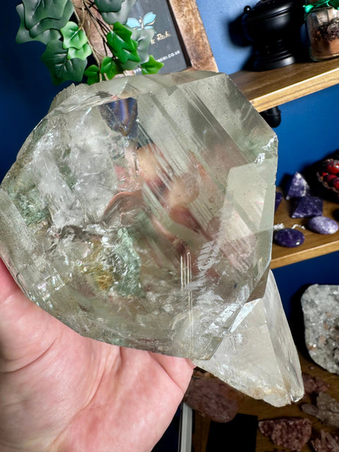 Himalayan Quartz with Golden Rutile, Chlorite, Rainbows & Record Keepers – Collector’s Specimen – Double Terminated - Crystals & Reiki