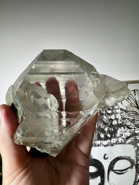 Himalayan Quartz with Golden Rutile, Chlorite, Rainbows & Record Keepers – Collector’s Specimen – Double Terminated - Crystals & Reiki