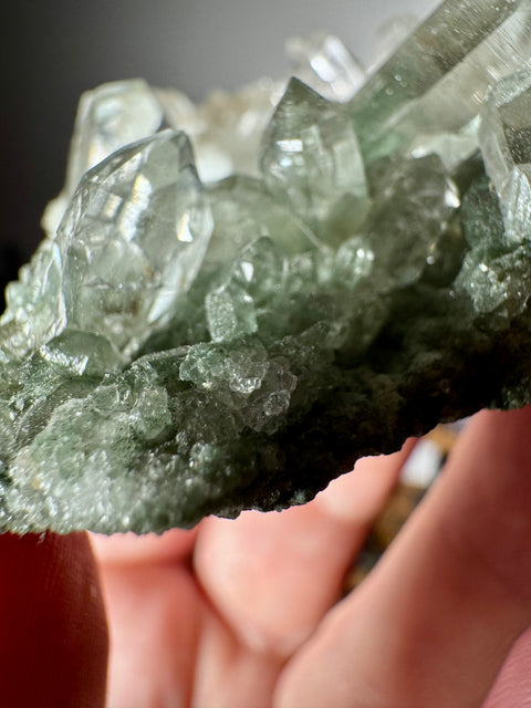 Himalayan Quartz with Green Chlorite Cluster – Wisdom from the Mountains - Crystals & Reiki