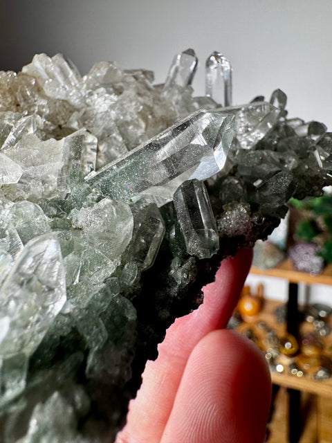 Himalayan Quartz with Green Chlorite Cluster – Wisdom from the Mountains - Crystals & Reiki
