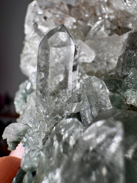 Himalayan Quartz with Green Chlorite Cluster – Wisdom from the Mountains - Crystals & Reiki