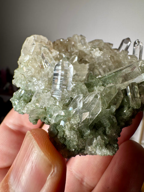 Himalayan Quartz with Green Chlorite Cluster – Wisdom from the Mountains - Crystals & Reiki