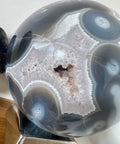 Huge Blue Agate with Amethyst Sphere – Raises Spiritual Vibration – 30kg - Crystals & Reiki