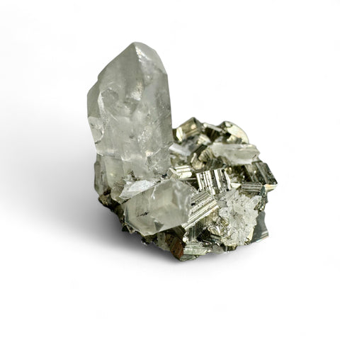 Mini Quartz With Pyrite Cluster - Elegant Formation - Crystals & Reiki