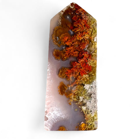 Rare Orbicular Moss Agate Obelisk 9.6cm - Nature Connection - Crystals & Reiki