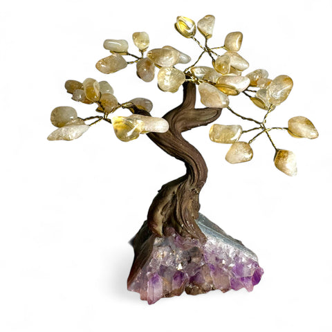 Yellow Amethyst Crystal Bonsai Tree 10cm - Beautifully Crafted - Crystals & Reiki