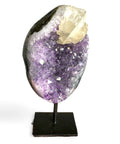 Uruguayan Amethyst Cluster with Calcite on Stand - 19 cm Piece - Crystals & Reiki