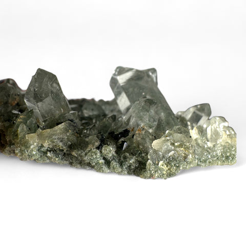 Himalayan Quartz Cluster: Green Chlorite & Golden Rutile (9cm) - Crystals & Reiki
