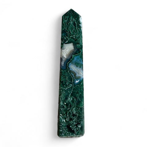 Moss Agate Obelisk Points: Connect to Nature's Energy