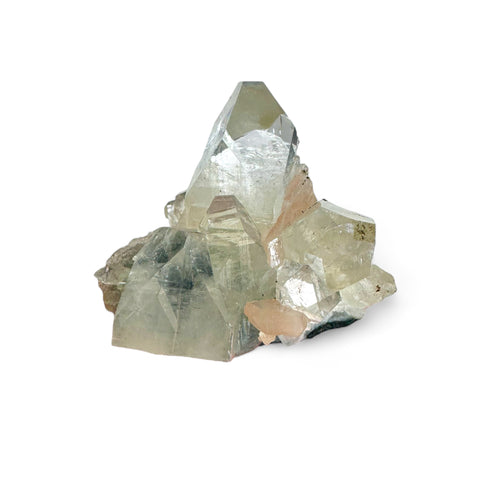 Boost Clarity: Diamond Apophyllite & Peach Stilbite Cluster