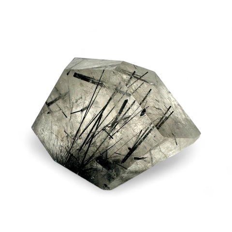 Tourmalinated Quartz Faceted Shapes: Unique Healing Crystals