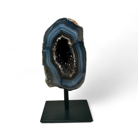 New Agate Druzy Geodes with Stands - Natural Crystal Display