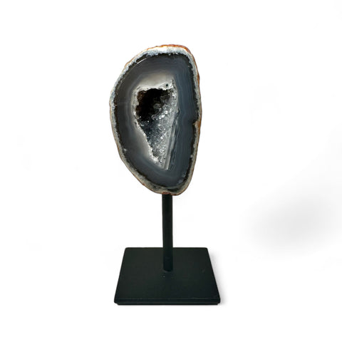 New Agate Druzy Geodes with Stands - Natural Crystal Display