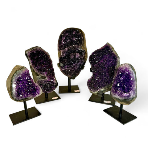 Uruguayan Amethyst Clusters with Stands - Serene Beauty