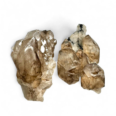 Smoky Elestial Quartz Clusters - Transformation & Grounding