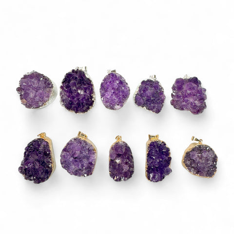 Amethyst Cluster Pendants - Spiritual Healing and Beauty