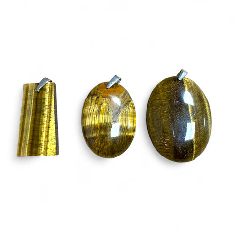 Tiger’s Eye Pendants in Sterling Silver - Bold Protection