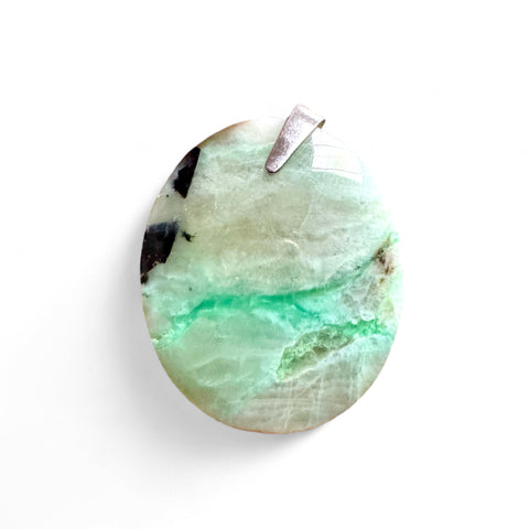 Green Moonstone Pendants in Sterling Silver - Mystical Elegance