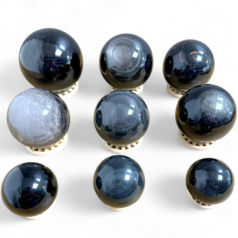 Silver Sheen Obsidian Spheres - Ultimate Protection